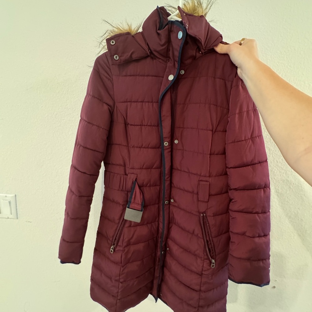 Tommy Hilfiger Maroon Puffer Jacket